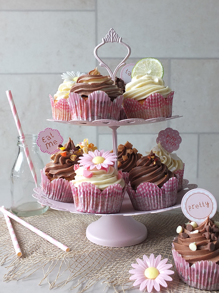 A Selection of Cupcakes for Afternoon Tea - One Recipe, Twelve Flavours