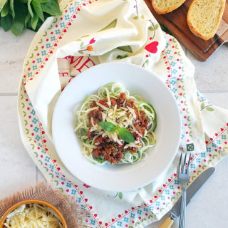 Courgetti Bolognese - a lower carb option.