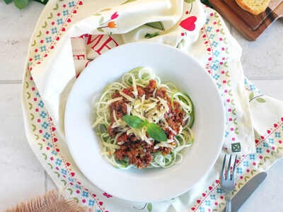 Courgetti Bolognese - a lower carb option.