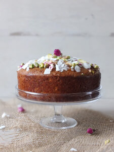 Pistachio & Coconut Cake with Rose Syrup