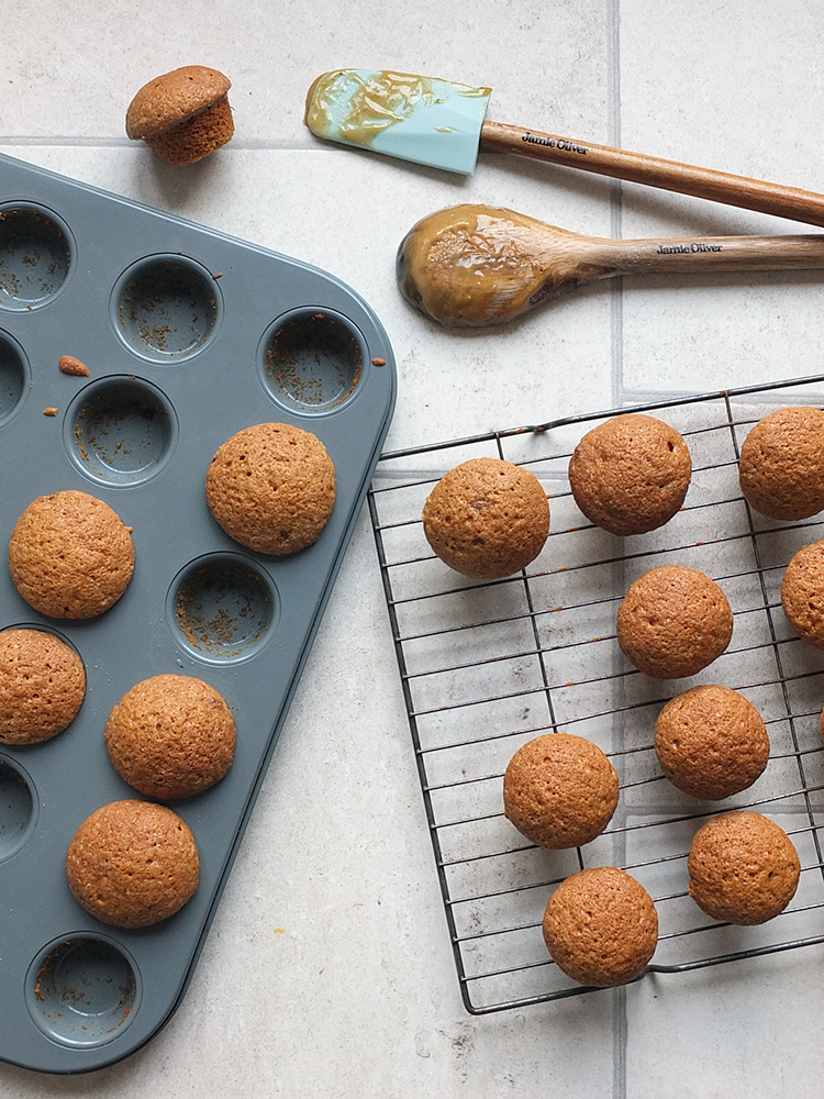 Mini Pumpkin Spice Muffins with a Maple Syrup Drizzle