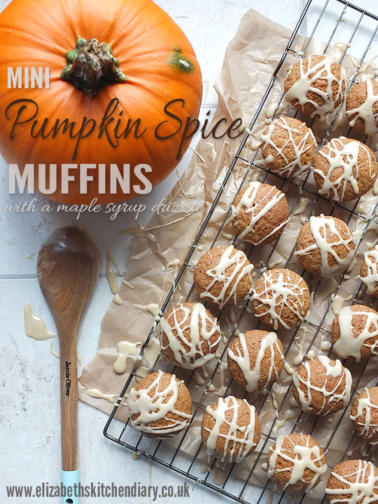 Mini Pumpkin Spice Muffins with a Maple Syrup Drizzle