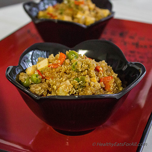 Vegan Quinoa Tofu Fried Rice by Healthy Eats for All