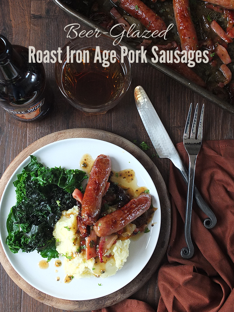 Beer-glazed Roast Iron Age Pork Sausages