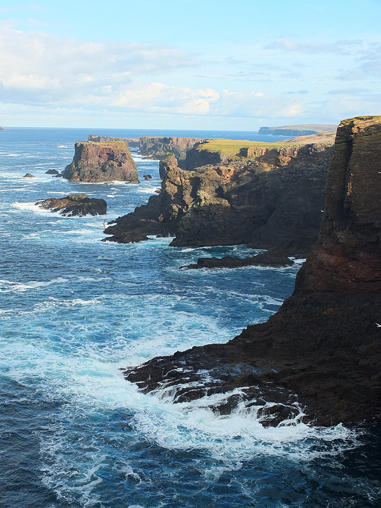 The volcanic cliffs of Eshaness, Shetland Islands