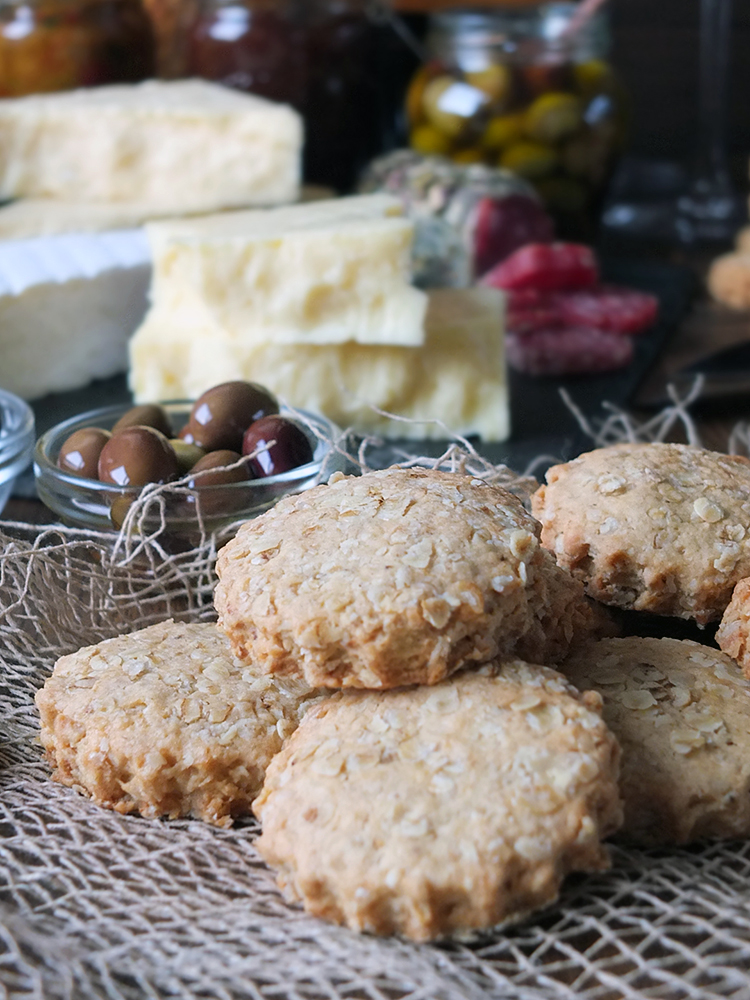 Homemade Rustic Mini Oatcakes - perfect for a cheeseboard!