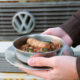 Sausages with Puy Lentils and Kale - a campfire recipe