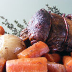 Slow Cooker Rolled Brisket with Red Wine & Thyme