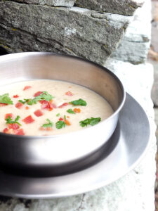 Cauliflower Bacon and Brie Soup