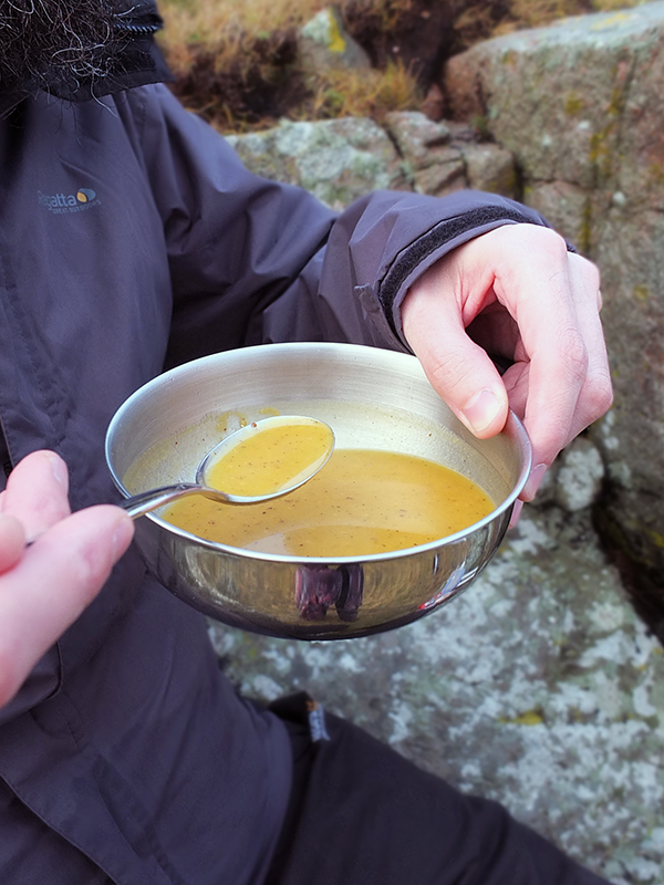 Curried Butternut Squash Soup - A delicious blend of warming spices and creamy butternut squash. A perfect soup to pour into a flask and take on a winter hill walk.