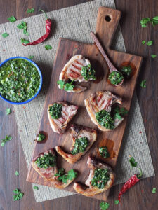 Grilled Lamb Chops with Chimichurri Sauce