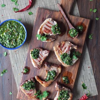 Grilled Lamb Chops with Chimichurri Sauce