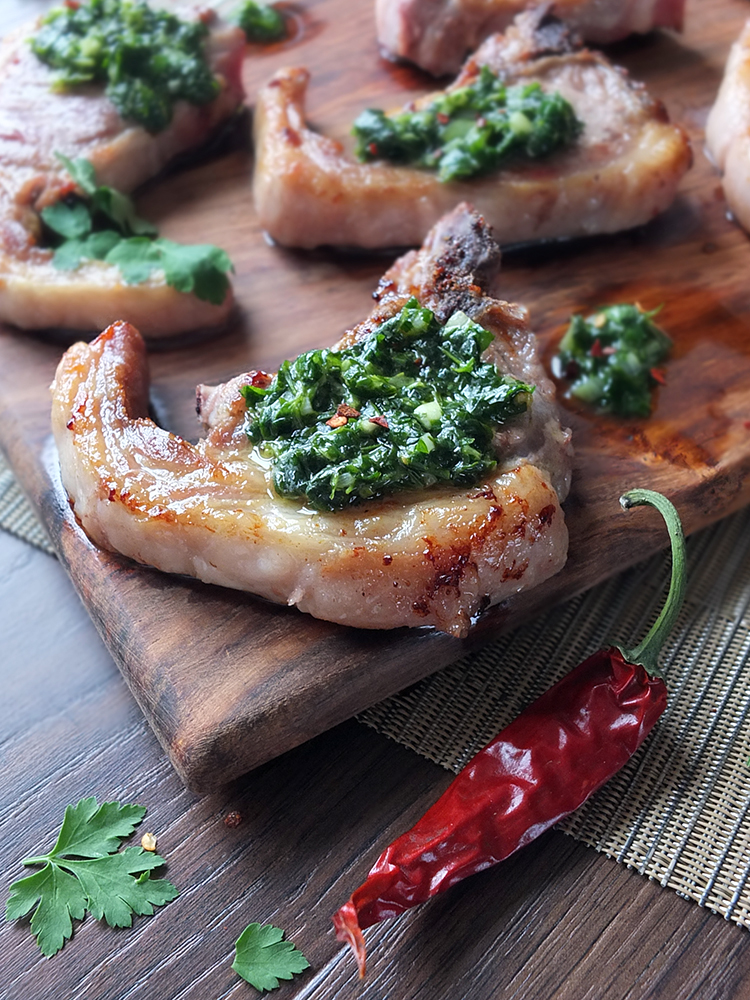 Grilled Lamb Chops with Chimichurri Sauce