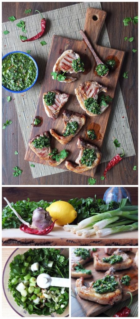 Argentine Inspired Grilled Lamb Chops with Chimichurri Sauce