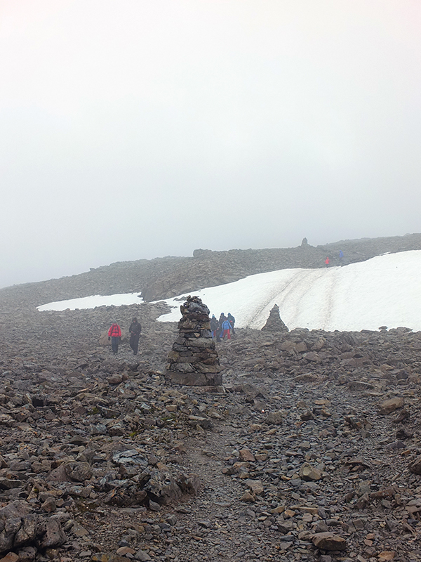 Summit of Ben Nevis in Fog