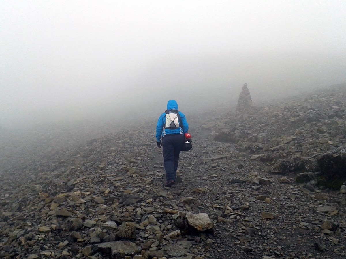 Summit of Ben Nevis in Fog