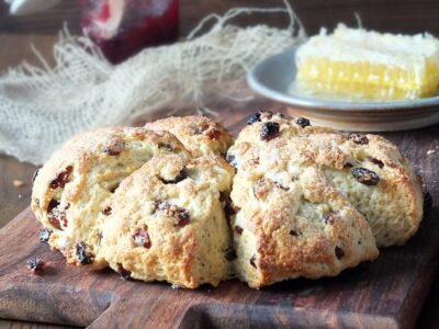 Cape Breton Fruit Scones - serve warm with butter and honey/jam