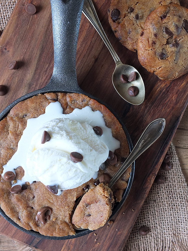 Easy Chocolate Chip Skillet Cookie - Lifestyle of a Foodie