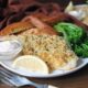 Lemon & Cracked Black Pepper Crusted Cod Fillets with Potato Wedges & Lemon Mayo, for two