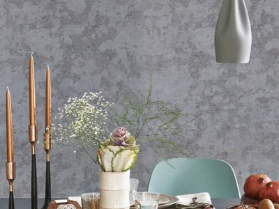 NIMBUS PEWTER PLAIN GLITTER WALLPAPER