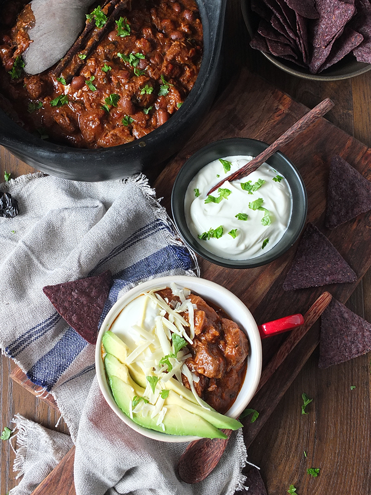 Slow Cooker Lamb Chilli with Pasilla Peppers