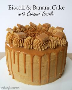 Biscoff Banana Cake with Caramel Drizzle