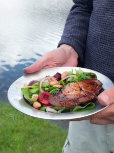 BBQ Lamb Leg Steaks in a Herb Marinade