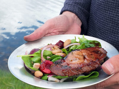 BBQ Lamb Leg Steaks in a Herb Marinade