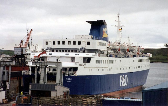 Aberdeen - Lerwick ferry P&O St. Clair 1994, image copyright Anthony Eden
