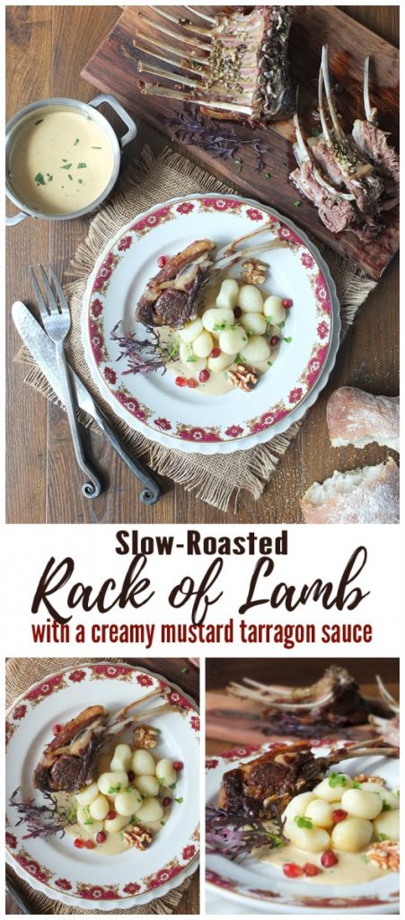 Slow-Roasted Frenched Rack of Lamb Loin Chops with Creamy Mustard Sauce