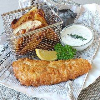 Young's Chip Shop Cod with Potato Wedges & Dill Tartare Sauce
