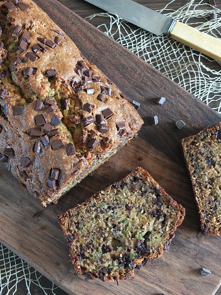 Dark Chocolate Chunk Banana Zucchini/Courgette Bread