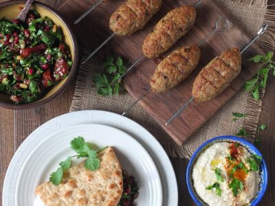 Grilled Lamb Kibbeh Kebabs