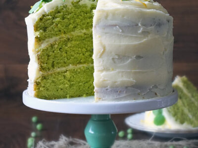 Pea and Vanilla Cake with Lemon Icing by Kate Hackworthy