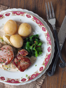 Pan-Seared Pork Tenderloin Medallions with Apples & Fried Sage