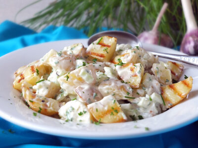 Roasted Garlic and Grilled New Potato Salad