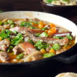 Slow Cooked Lamb Casserole with Broad Beans and Apricots