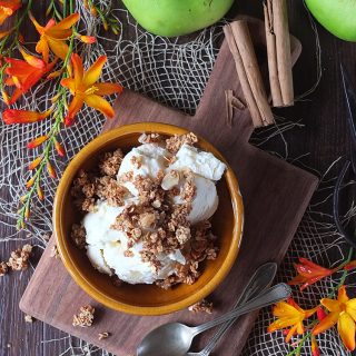 No Churn Apple Cinnamon Swirl Ice Cream with Granola Clusters