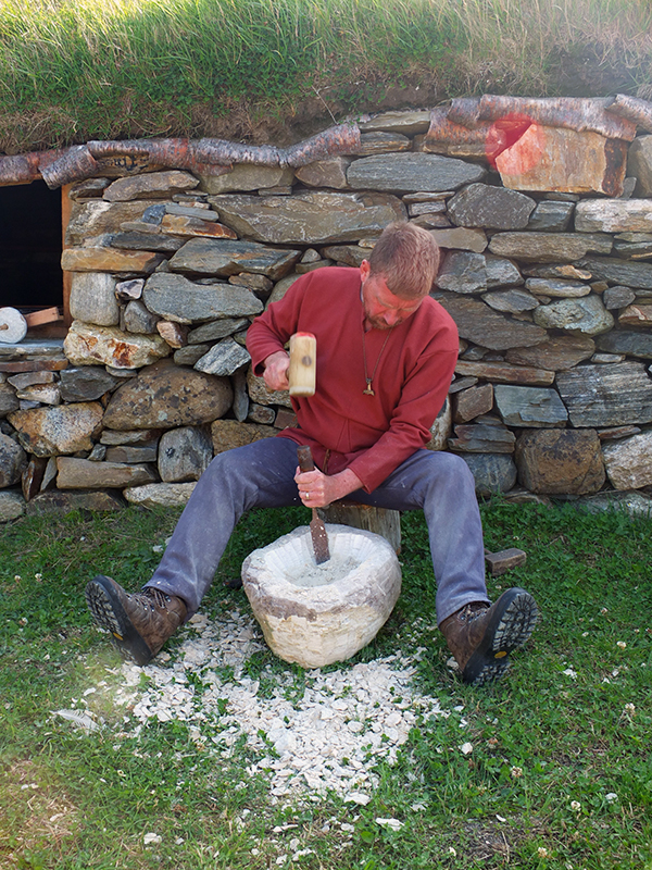 Carving a Viking Soapstone Bowl