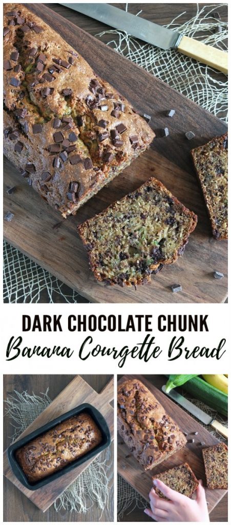 Dark Chocolate Courgette Zucchini Banana Bread Loaf