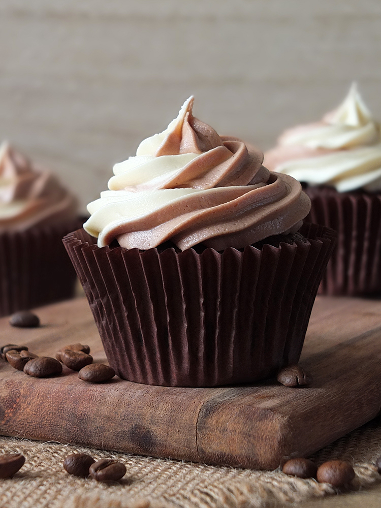 Chocolate and Coffee Cupcakes with Swirl Frosting