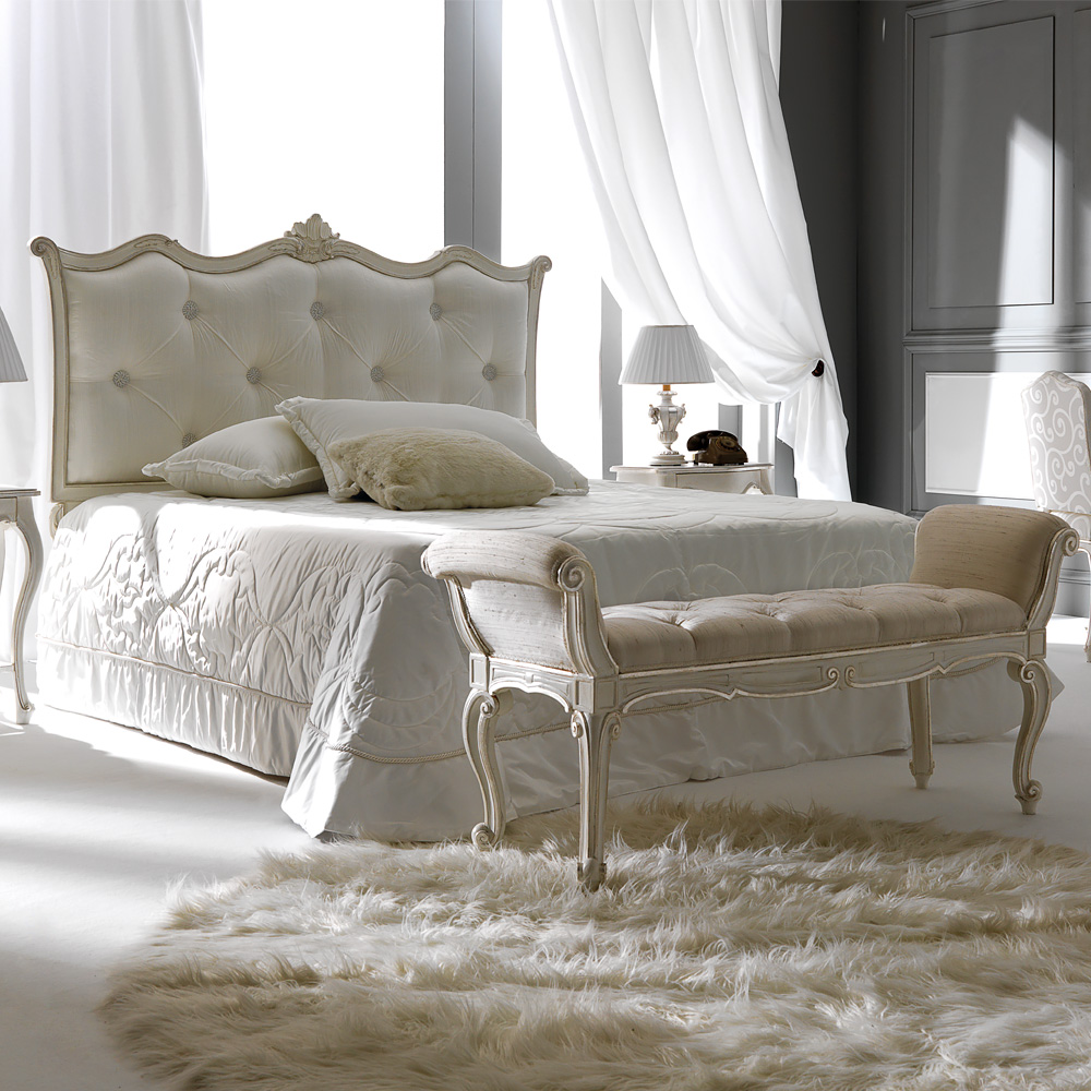 Curved-White-Designer-Italian-Silk-Button-Upholstered-Bed-1