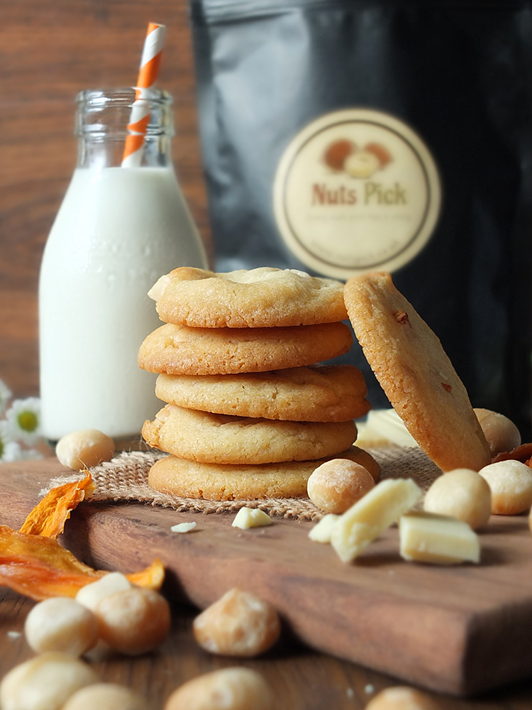 image of Macadamia, Mango & White Chocolate Cookies recipe by Elizabeth's Kitchen Diary