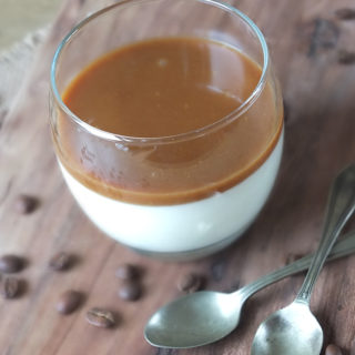 Vanilla Panna Cotta with Coffee Caramel Sauce