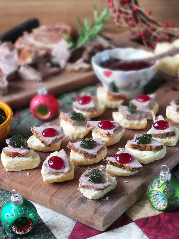 Roasted Lamb & Mini Bannock Christmas Canapés - Elizabeth's Kitchen Diary