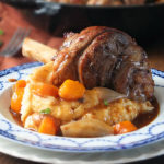 Slow Cooked Lamb Shanks with Vegetables #lamb #slowcooked #comfortfood #elizabethskitchendiary