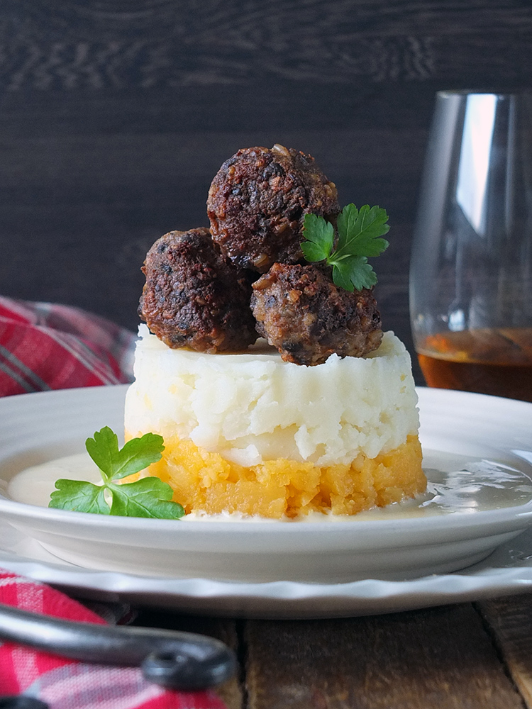 Lamb and Haggis Meatballs with Whisky Cream Sauce 
