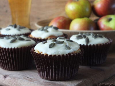 Apple and Ginger Muffins with Cider Frosting