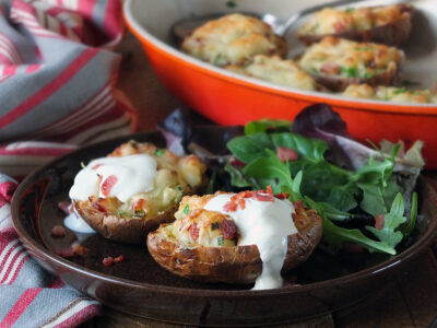 Twice-Baked Potatoes with Bacon and Soured Cream
