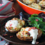 Twice Baked Potatoes with Bacon and Soured Cream